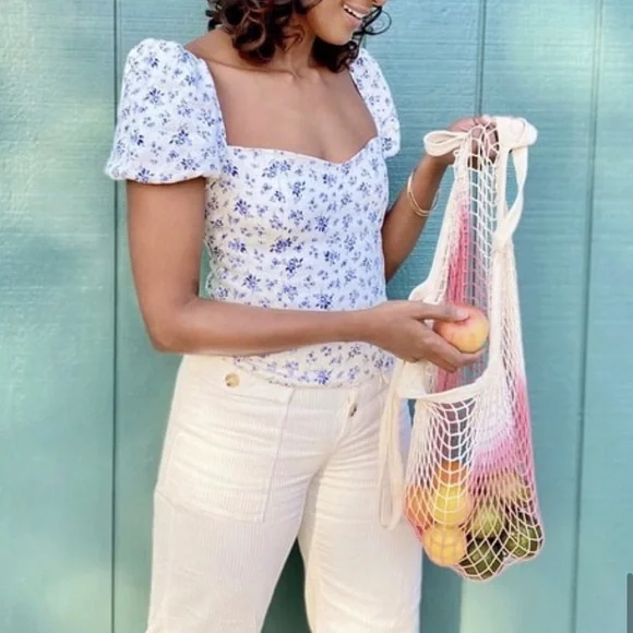 *SALE* Camp Collection Dip Dyed Pink Crochet Tote Bag - Picture 2 of 6